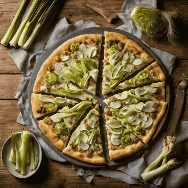 Pizza de Alho-Poró com Palmito da Alphonsus