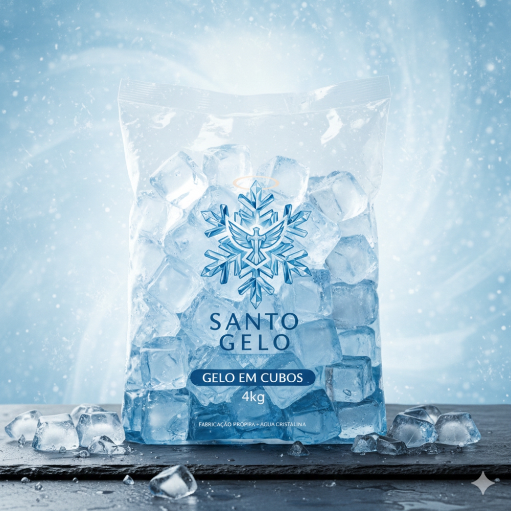 Pacote de gelo em cubo 4kg