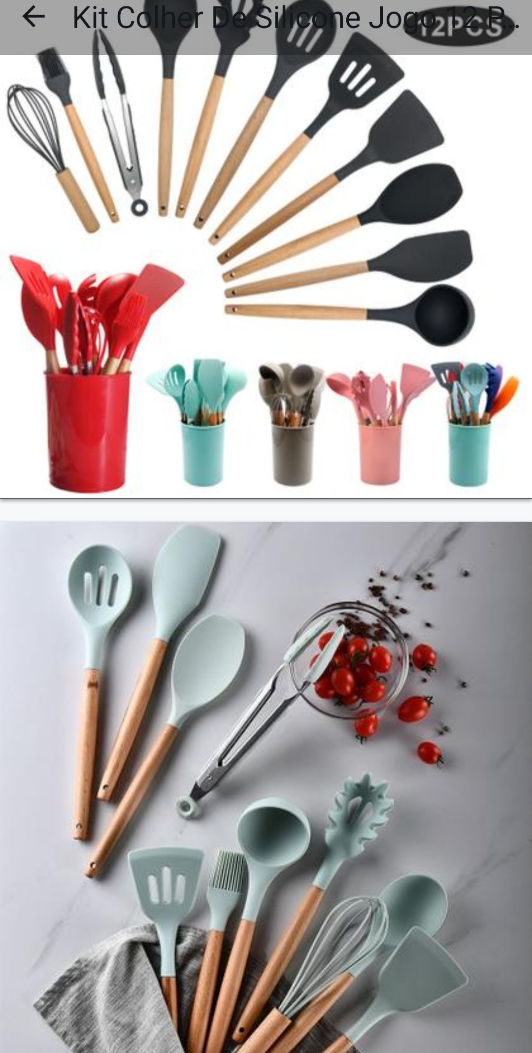 Kit colher de silicone - 12 peças