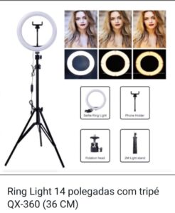 Ring ligth 14 polegadas com tripé QX-360 (36cm)